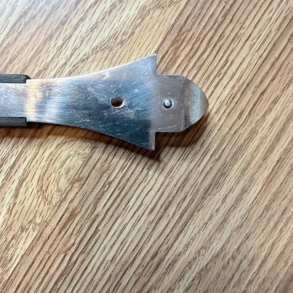Silver   Vintage Vernco  wood Metal Serving Fork bottle opener